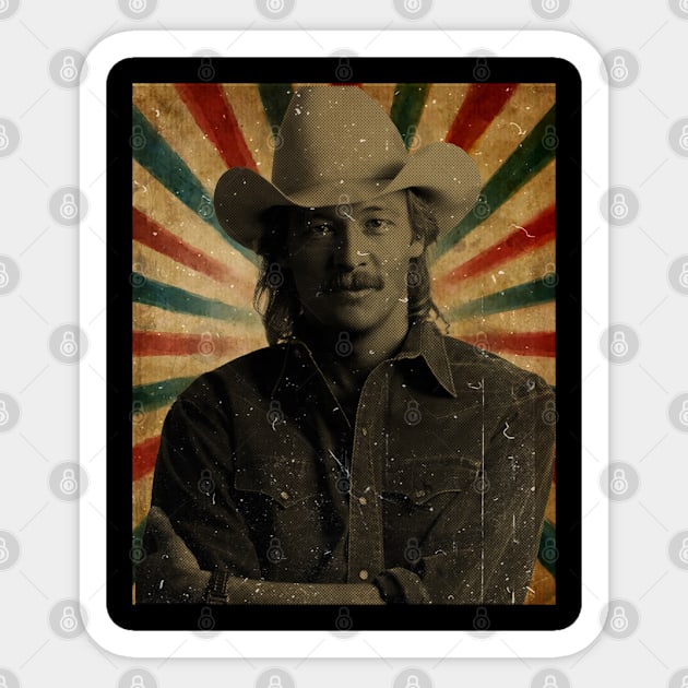 Alan Jackson - Photo Vintage Retro Look FanArt Sticker by Janji Joni